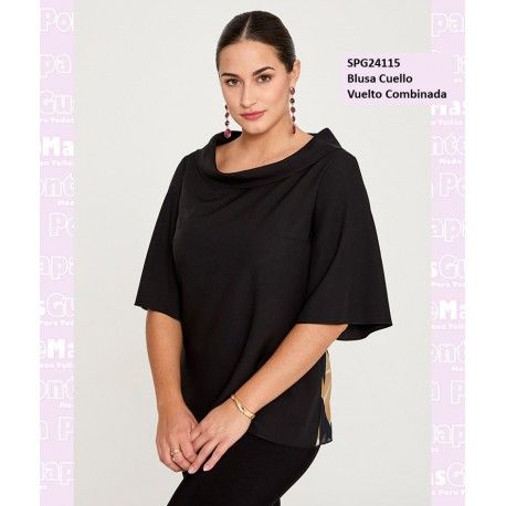 Blusa Cuello Vuelto Combinada
