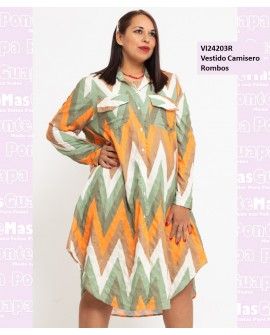 Vestido Camisero Rombos