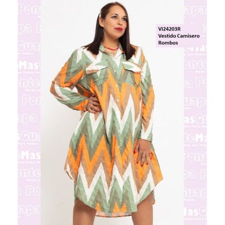 Vestido Camisero Rombos