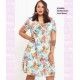 Vestido Nudo Loros Rosas