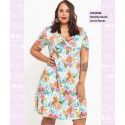 Vestido Nudo Loros Rosas