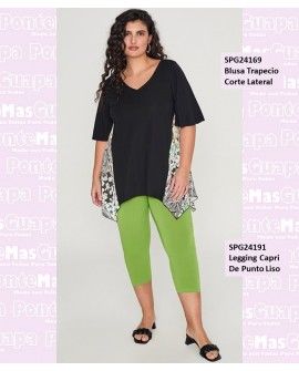 Legging Capri De Punto Liso