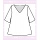 Blusa Cuello Pico Estampada Fresa
