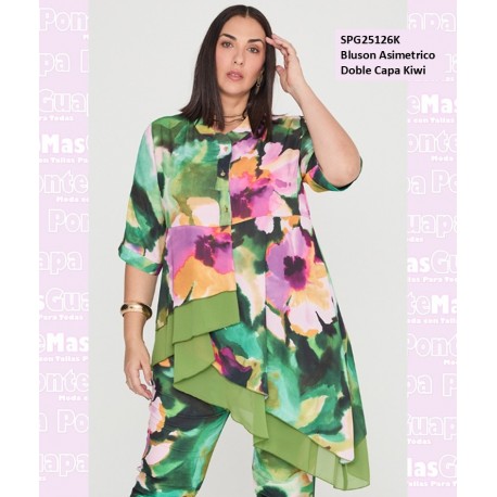 Bluson Asimetrico Doble Capa Kiwi