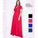 Vestido Largo Liso Escote Cruce