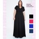 Vestido Largo Liso Escote Cruce