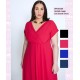 Vestido Largo Liso Escote Cruce