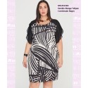 Vestido Manga Tulipan Combinado Negro