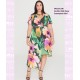 Vestido Midi Gasa Estampada Kiwi