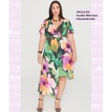 Vestido Midi Gasa Estampada Kiwi