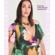 Vestido Midi Gasa Estampada Kiwi