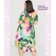 Vestido Midi Gasa Estampada Kiwi