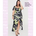 Vestido Largo Estampado Corte Lateral Lima