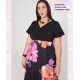 Vestido Largo Combinado Negro
