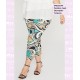 Pantalon Capri Estampado Turquesa
