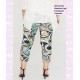 Pantalon Capri Estampado Turquesa