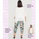 Pantalon Capri Estampado Turquesa