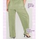 Pantalon De Punto Plisado Liso Kaki