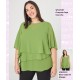 Conjunto Chaqueta Capa Gasa y Blusa Sin Mangas