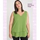 Conjunto Chaqueta Capa Gasa y Blusa Sin Mangas