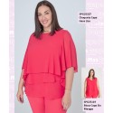 Conjunto Chaqueta Capa Gasa y Blusa Sin Mangas