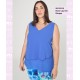 Conjunto Chaqueta Capa Gasa y Blusa Sin Mangas