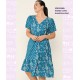 Vestido Cortes Asimetricos Azul