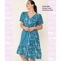 Vestido Cortes Asimetricos Azul
