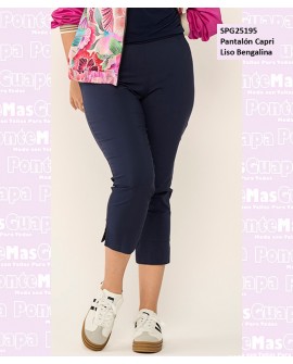 Pantalon Capri Liso Bengalina