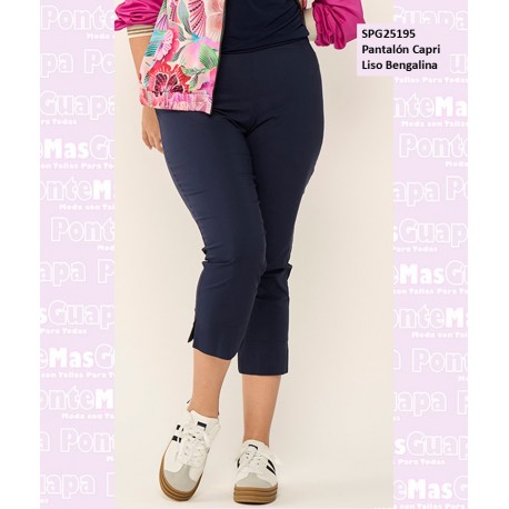 Pantalon Capri Liso Bengalina