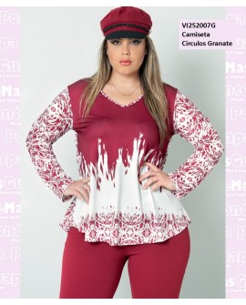 Camiseta Circulos Granate