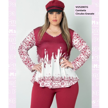 Camiseta Circulos Granate