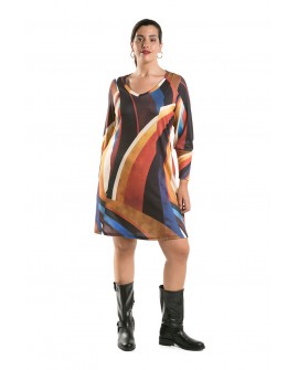 Vestido Negro De Punto Con Cortes