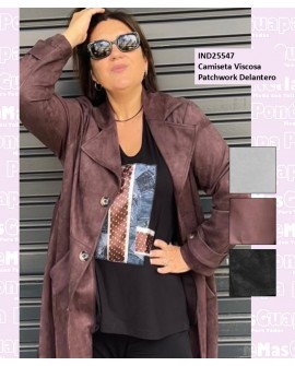 Camiseta Viscosa Patchwork Delantero