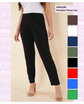 Pantalon Punto Pinzas Liso
