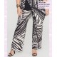 Pantalon De Punto Estampado Corte Rec Negro