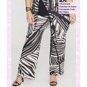 Pantalon De Punto Estampado Corte Rec Negro