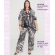 Pantalon De Punto Estampado Corte Rec Negro
