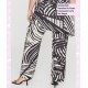 Pantalon De Punto Estampado Corte Rec Negro
