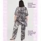 Pantalon De Punto Estampado Corte Rec Negro