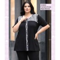 Camiseta Encaje Rayas Botones