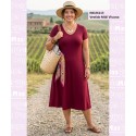 Vestido Midi Viscosa Granate
