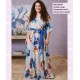 Vestido Largo Estampado Azul Y Gris