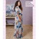 Vestido Largo Estampado Azul Y Gris
