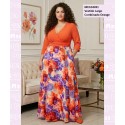 Vestido Largo Combinado Orange