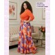 Vestido Largo Combinado Orange