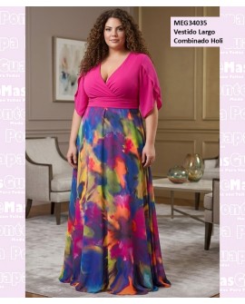 Vestido Largo Combinado Holi