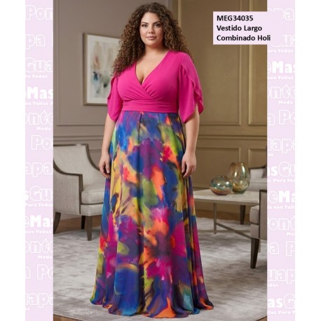 Vestido Largo Combinado Holi
