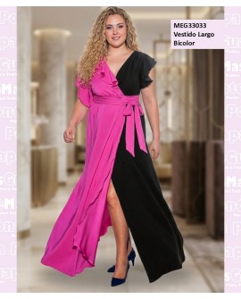 Vestido Largo Bicolor