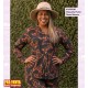Chaqueta Punto Flores Marron
